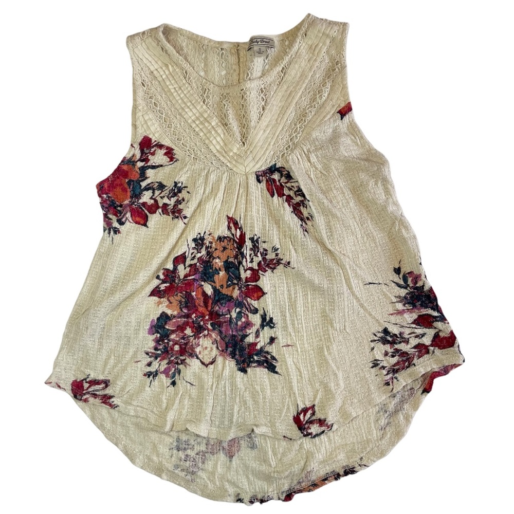 Lucky Brand Boho Floral Tunic Top Sz S